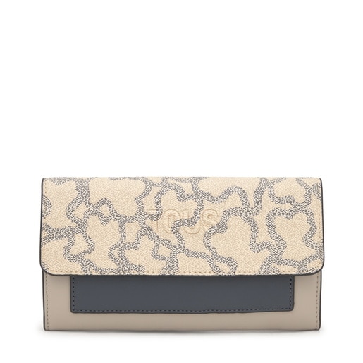Portefeuille long Flap taupe grand Kaos Icon
