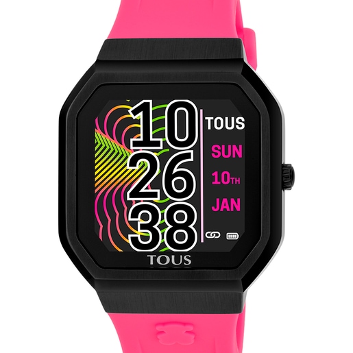 Montre smartwatch B-Connect avec bracelet en silicone fuchsia