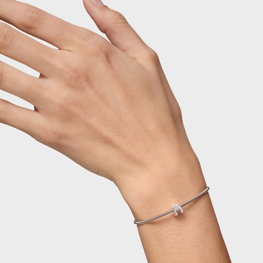 7 mm silver letter M Charm TOUS Mesh Tube