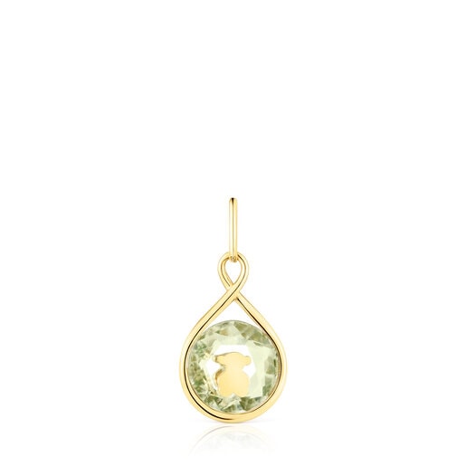 Pendentif réversible en argent vermeil et prasiolite Alma Motif