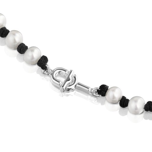 50 cm čierny nylonový náhrdelník s kultivovanými perlami TOUS MANIFESTO