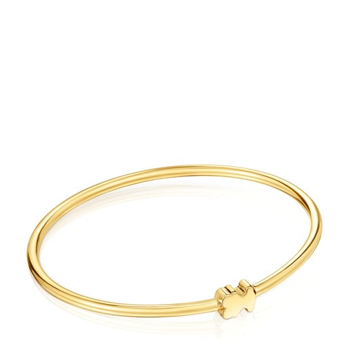 Bangle with 18kt gold plating over silver bear charm Sweet Dolls