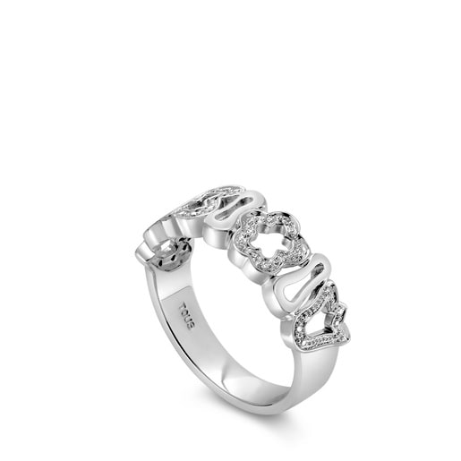White Gold Ares Ring with Diamond