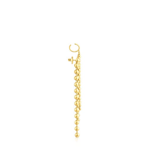 Earcuff con baño de oro 18 kt sobre plata y cinco cadenas Gloss