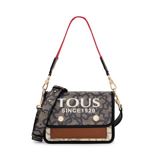 Sac à bandoulière Audree Kaos Icon petit noir et beige