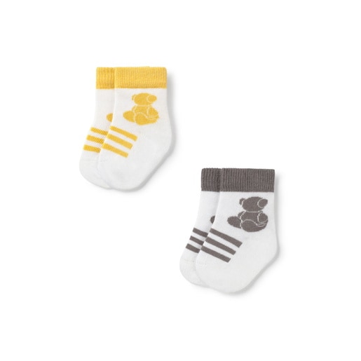 Pack of 2 pairs of baby socks in SSocks yellow