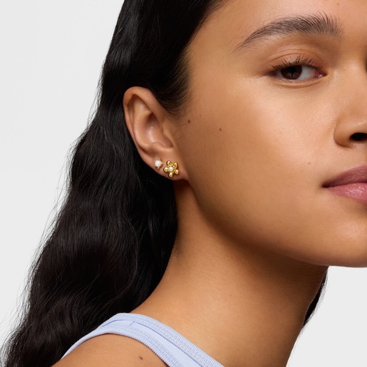 Gold Earrings with cultured pearls TOUS Garden