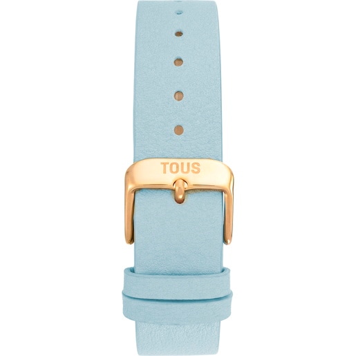 Analog Watch with blue leather and gold-colored steel bracelet TOUS KARAT EMERALD MINI