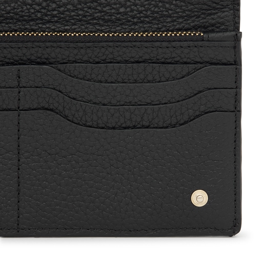 Flat black leather TOUS Balloon Wallet