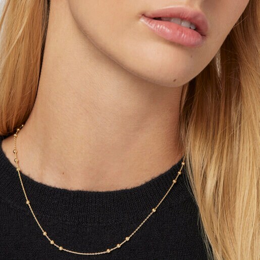 45 cm langer Choker TOUS Chain aus Gold mit 8 Gruppen sich abwechselnder Kugeln