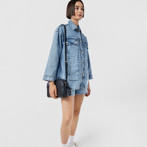 Navy blue leather Sherton Crossbody bag