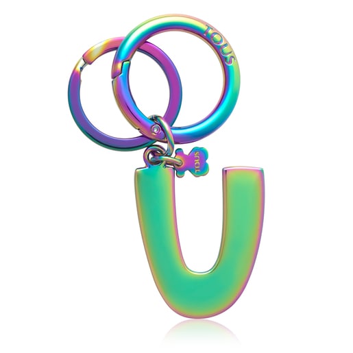 Iridescent Touscedario Letter V Key ring