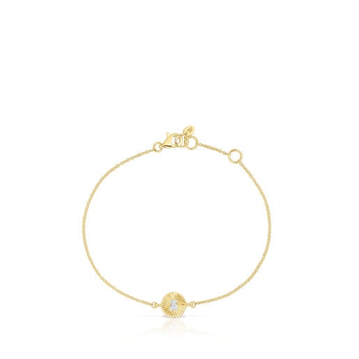 Gold Iris Motif Bracelet with diamonds