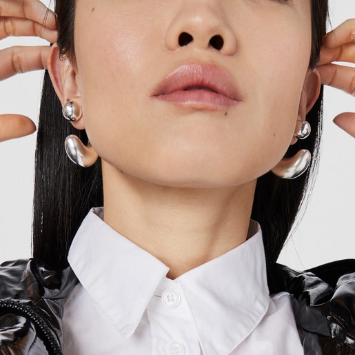 Large silver Hoop earrings TOUS Balloon