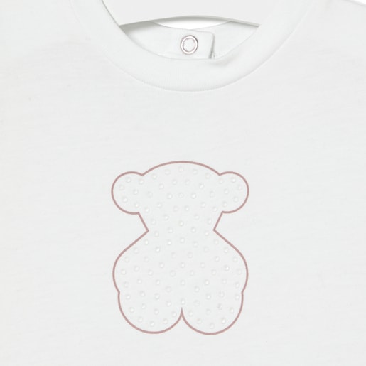 Girls dress with coordinating fabrics in Party white