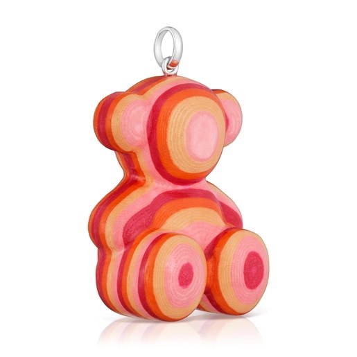 Pendentif ourson en argent et papier recyclé 40 mm Bold Bear