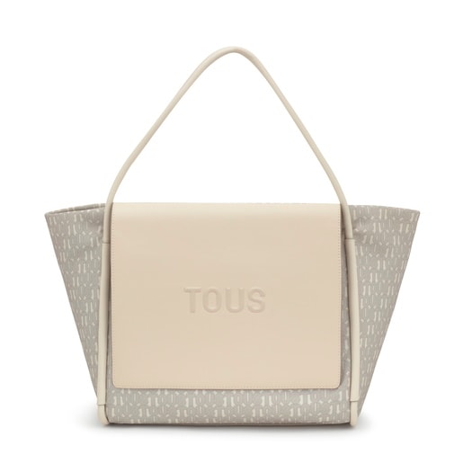 Large beige print Tote bag TOUS Silhouette Soft