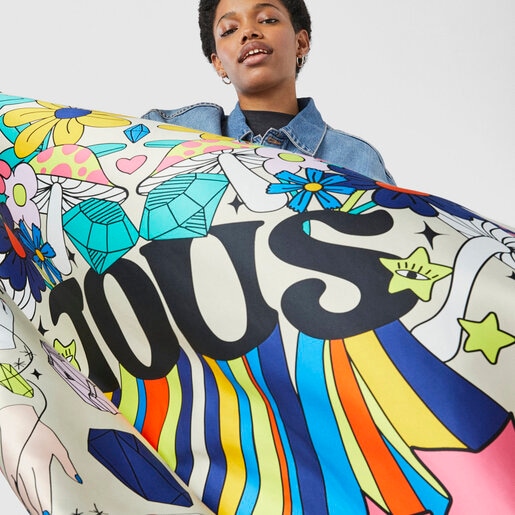 Pañuelo TOUS Magic Flowers beige