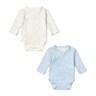 Pack of wrap-over baby bodysuits in Arc sky blue