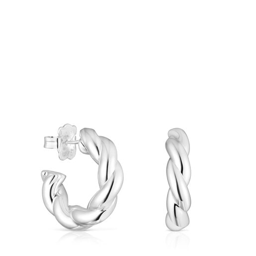 Silver Twisted Earrings