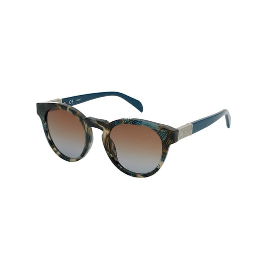 Lunettes de soleil bleues Round Mesh