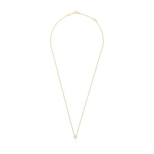 Gold Cross necklace with 0.08ct of diamonds Les Classiques
