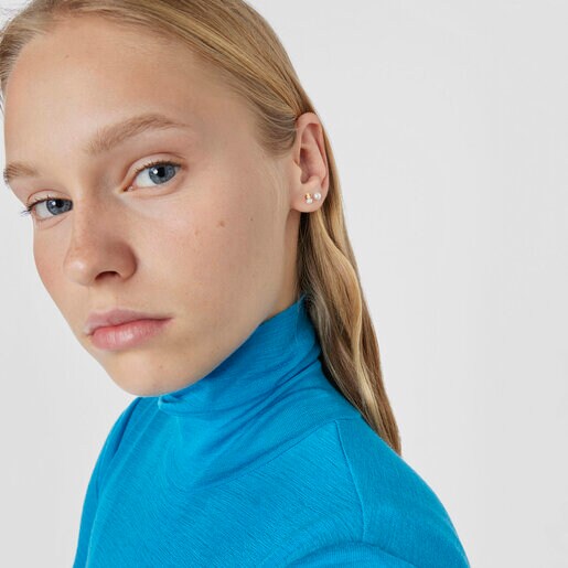 Gold Baby TOUS Earrings with pearls