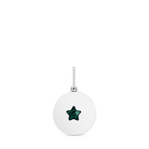 Wisiorek z medalionem ze srebra, z malachitem w kształcie gwiazdy Aelita