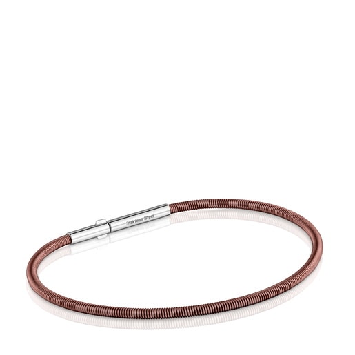 Pulsera de acero marrón 2 mm TOUS Mesh Tube