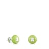 Σκουλαρίκια TOUS Icon Glass με πράσινο γυαλί Murano