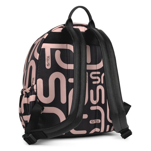 Khaki and pink Shelby Logogram Backpack