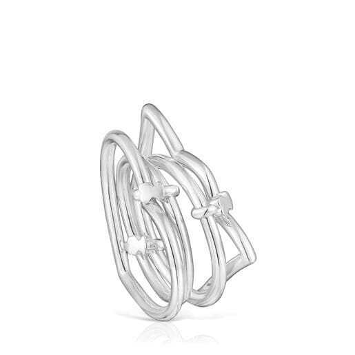 Silver Quadruple ring TOUS Straight