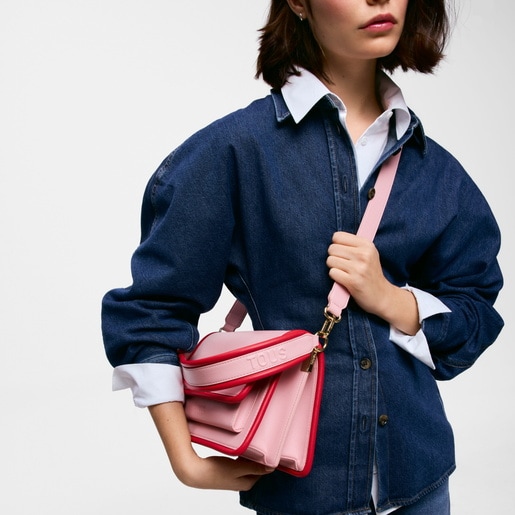Medium dark pink Crossbody bag TOUS Audree Pipings
