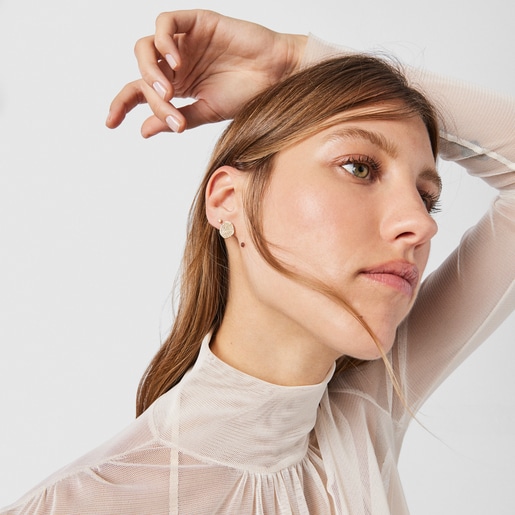 Aretes Nenufar de oro y diamantes