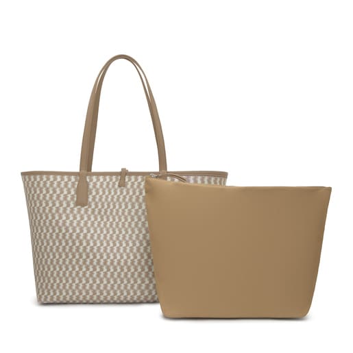 حقيبة أحمال خفيفة كبيرة الحجم بوجهين مزدوجة الاستخدام باللون البيج من تشكيلة TOUS Bear