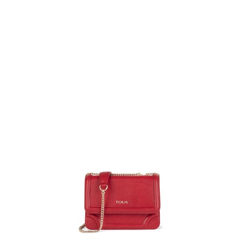 Small red Leather Obraian Crossbody bag