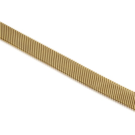 Enge Halskette Mesh aus goldfarbenem IP-Stahl