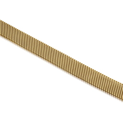 Gold-colored IP Steel Mesh Choker