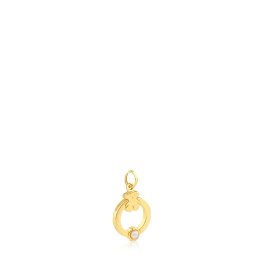 Small Gold Super Power Pendant with Pearl