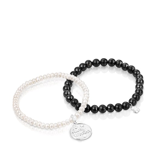 TOUS Good Vibes Mama Bracelets set with Shungite and Pearls