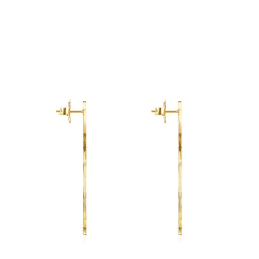 Aretes Artesanías de Colombia oso con baño de oro 18 kt sobre plata