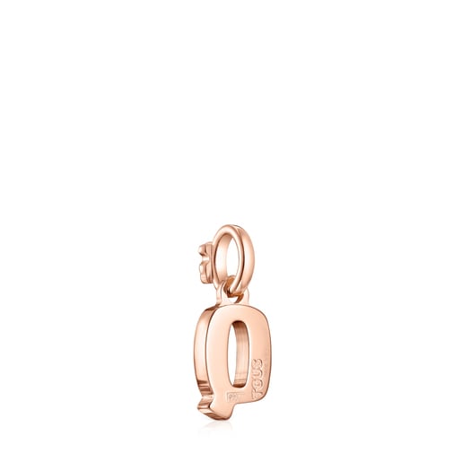 Colgante Alphabet letra Q con baño de oro rosa de 18 kt sobre plata