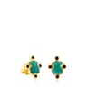 Vermeil Silver Color Power Earrings with Amazonite and Spinels