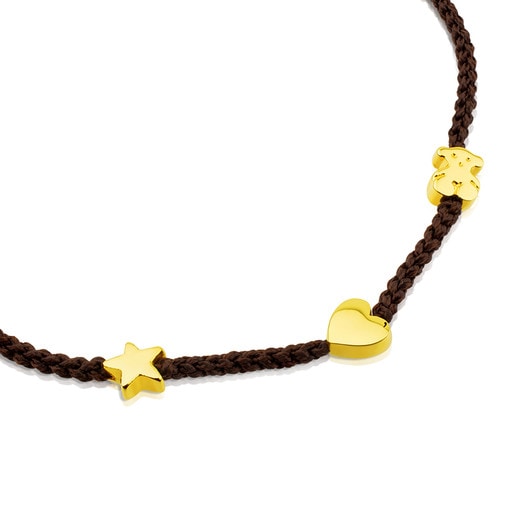 Gold Sweet Dolls XXS Bracelet with Bear, Star and Heart motifs.