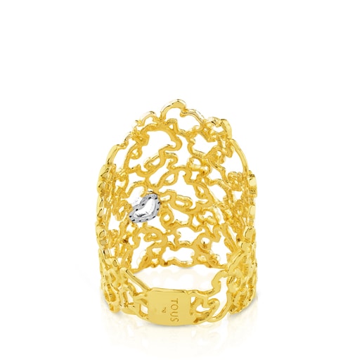 White and Yellow Gold Milosos Ring with Diamond