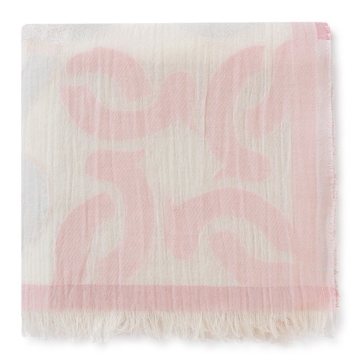 XL Foulard Mossaic aus Devoré in Pink