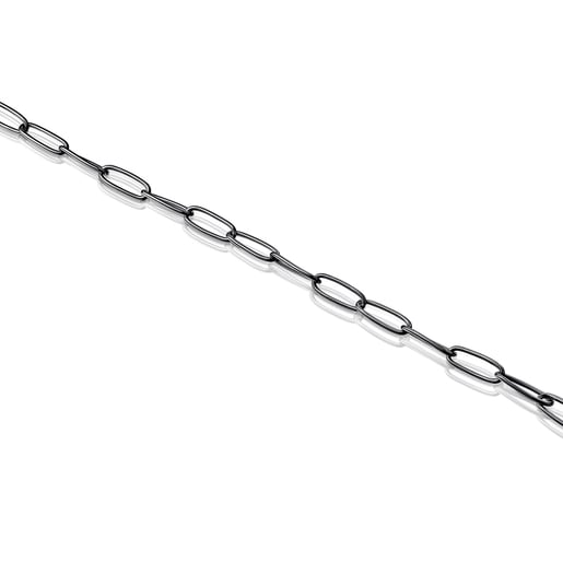 Pulsera oval de plata dark silver TOUS Chain