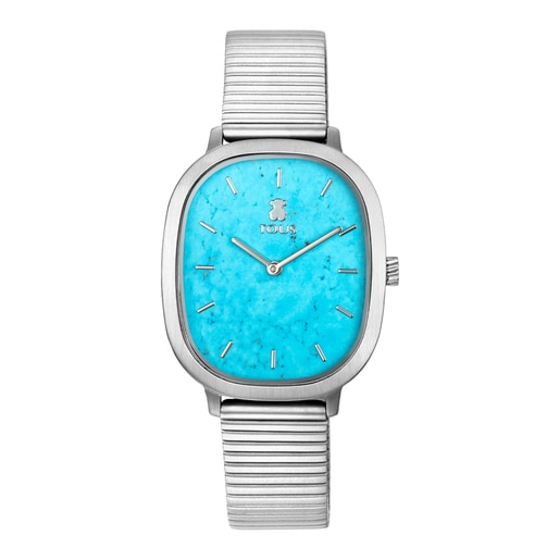 Steel Heritage Gems watch with Turquoise sphere