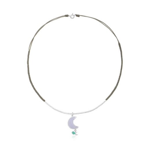 Vermeil Silver Eugenia By TOUS Lune Chérie Necklace with Chalcedony and Apatite