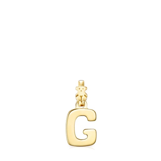 Alphabet letter G Pendant in Silver Vermeil